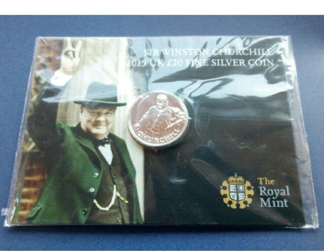 英国 イギリス￡20 ポンド 銀貨999ag 15.71g チャーチル デザイン