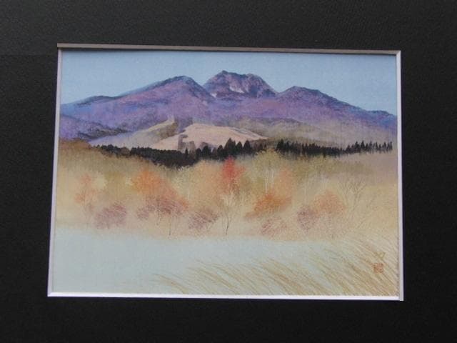 並木功、【秋韻妙高】、希少な額装用画集画、新品高級額 額装付、状態良好