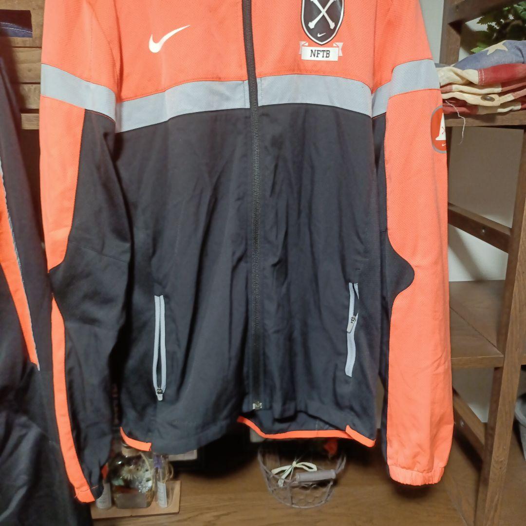 NIKE ナイキ nftb 薄手ジャージ 上下 セットアップ L 蛍光オレンジ色