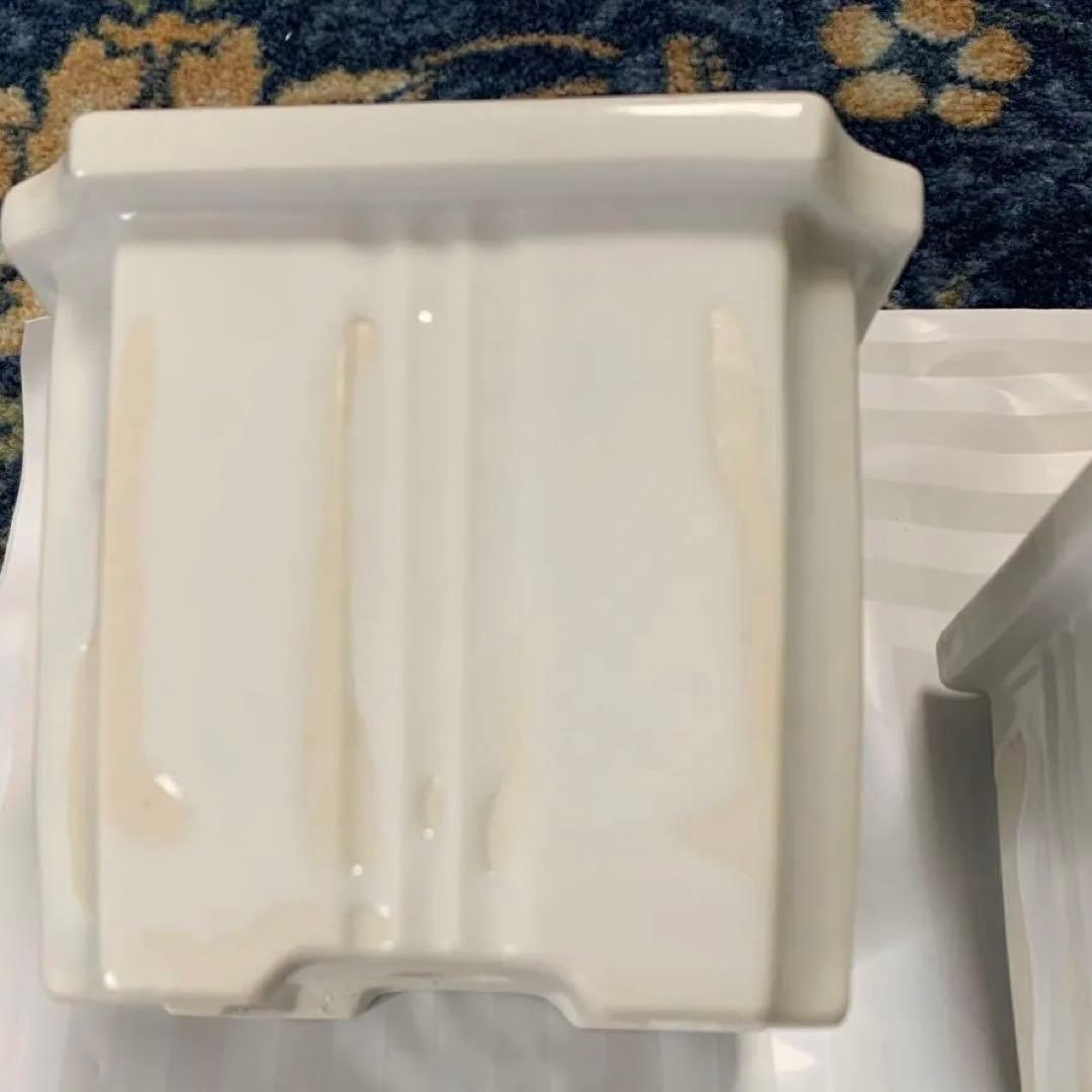 骨董植木鉢白釉薬３個