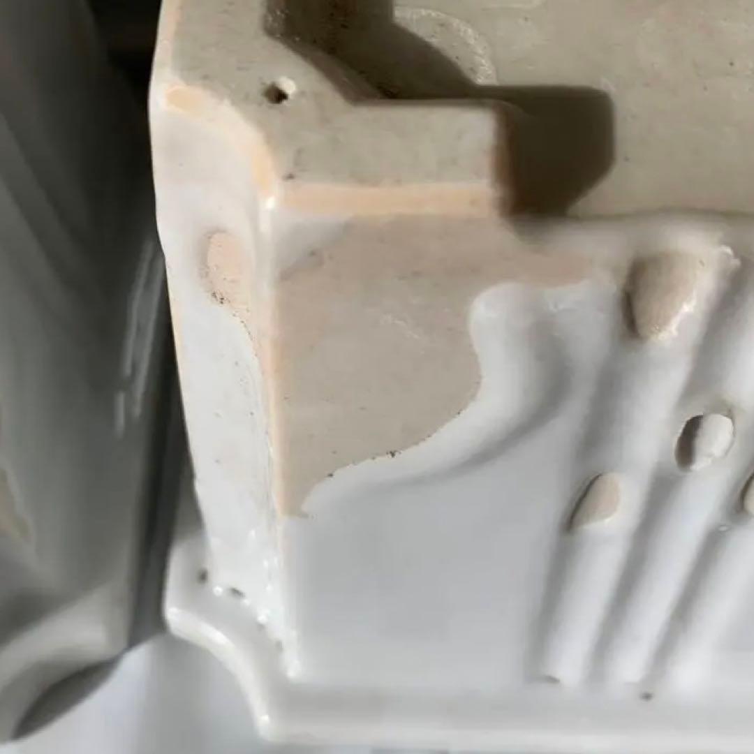 骨董植木鉢白釉薬３個