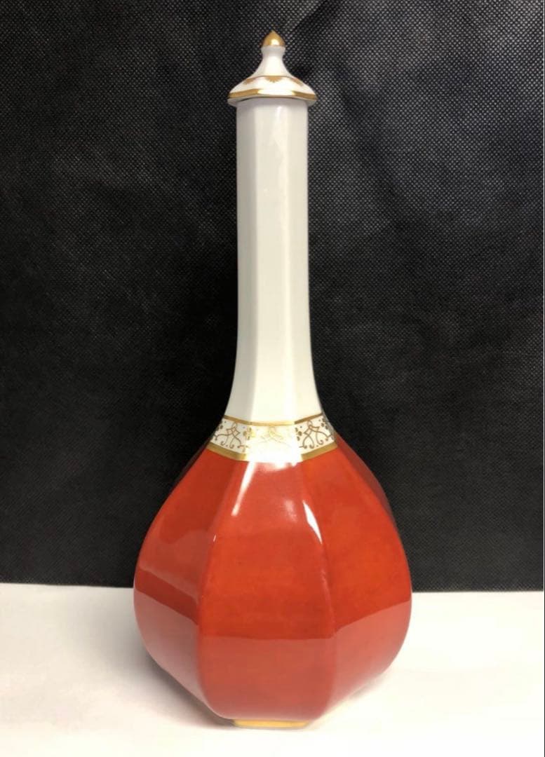 マイセン　柿右衛門様式　蓋付八角瓶