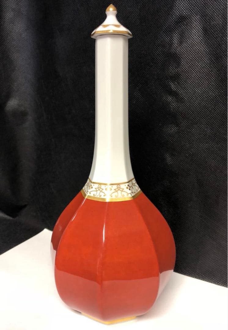 マイセン　柿右衛門様式　蓋付八角瓶