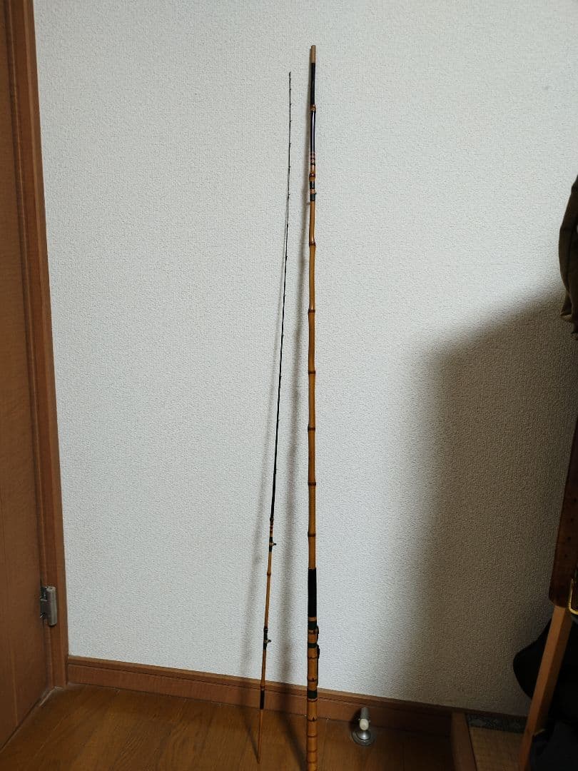 竹製 釣り竿 グリーン装飾