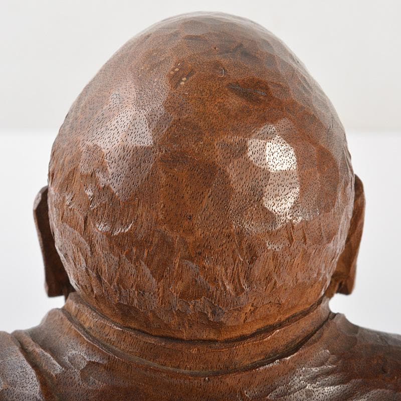 仏教美術　木彫　達磨像　仏像　置物　在銘　V　R7332