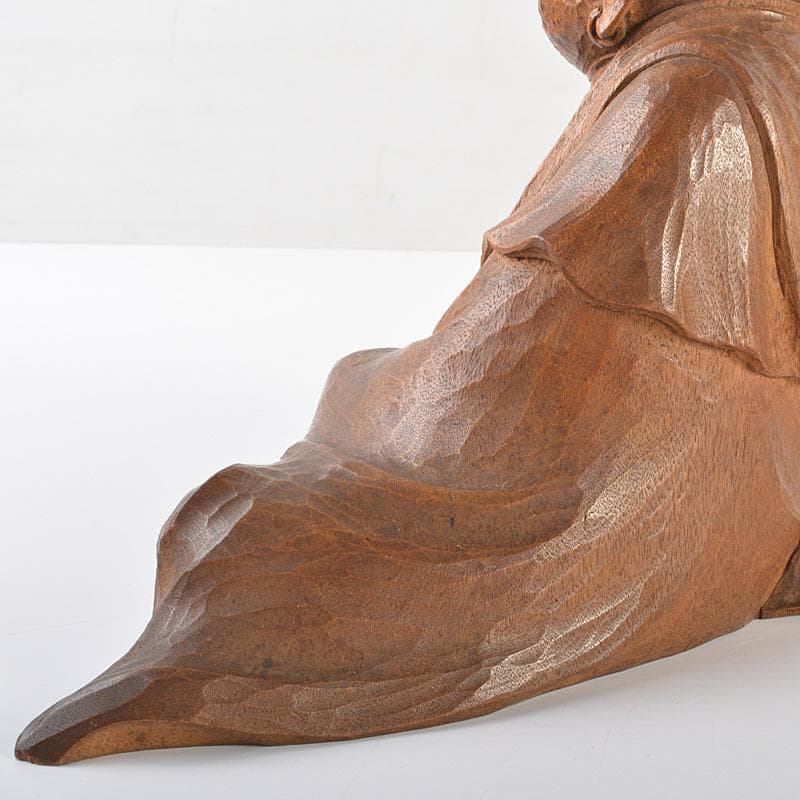 仏教美術　木彫　達磨像　仏像　置物　在銘　V　R7332