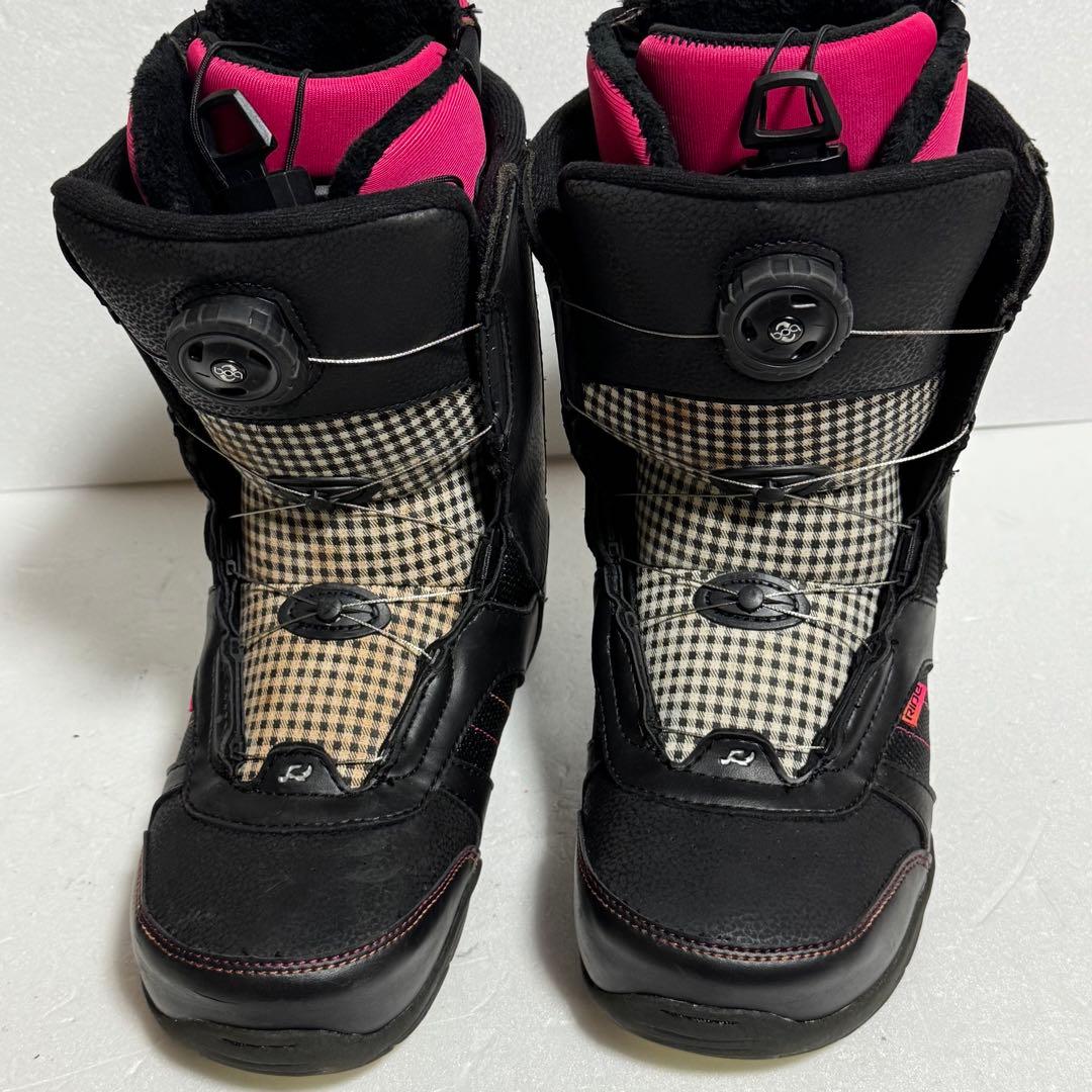25.5cm 女性用スノーボードブーツ ブラック/ピンク