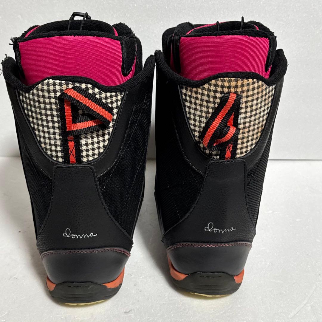 25.5cm 女性用スノーボードブーツ ブラック/ピンク