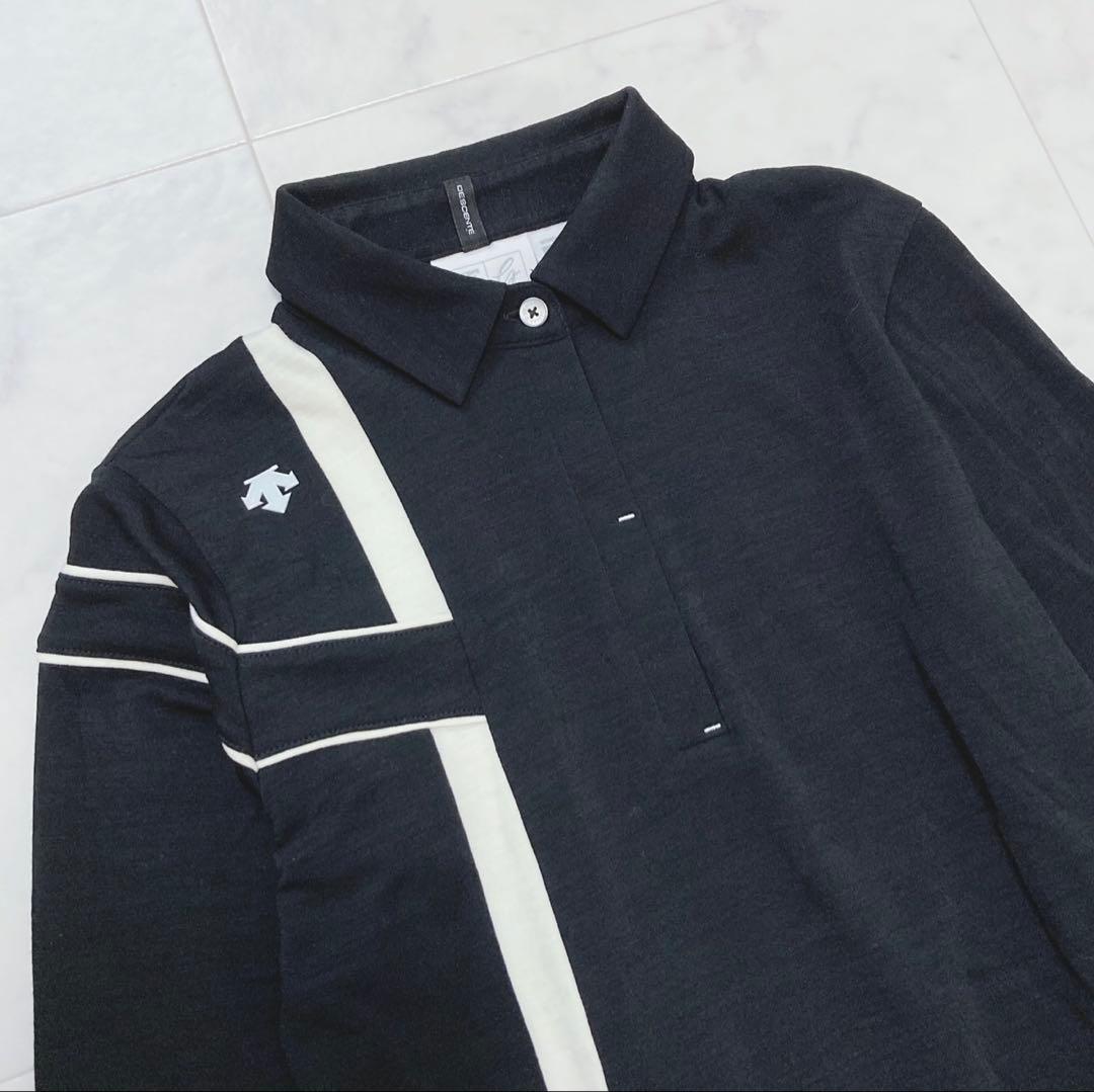 DESCENTE 定価1.7万 マナードウール 切り替え ロングスリーブシャツ