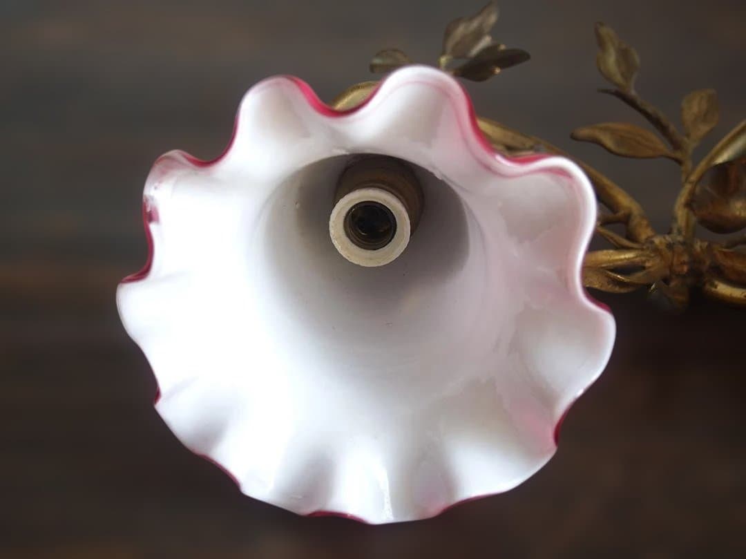 花束のデザイン ピンクのガラスシェード ウォールライト 照明/K313