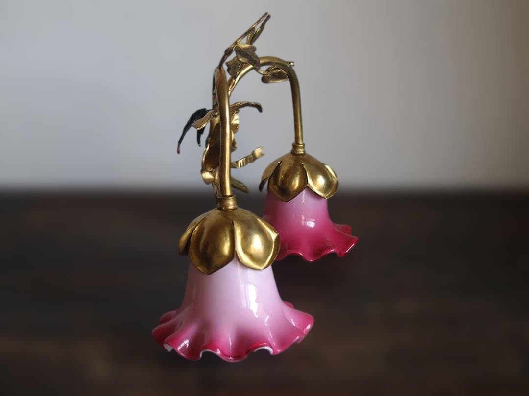 花束のデザイン ピンクのガラスシェード ウォールライト 照明/K313