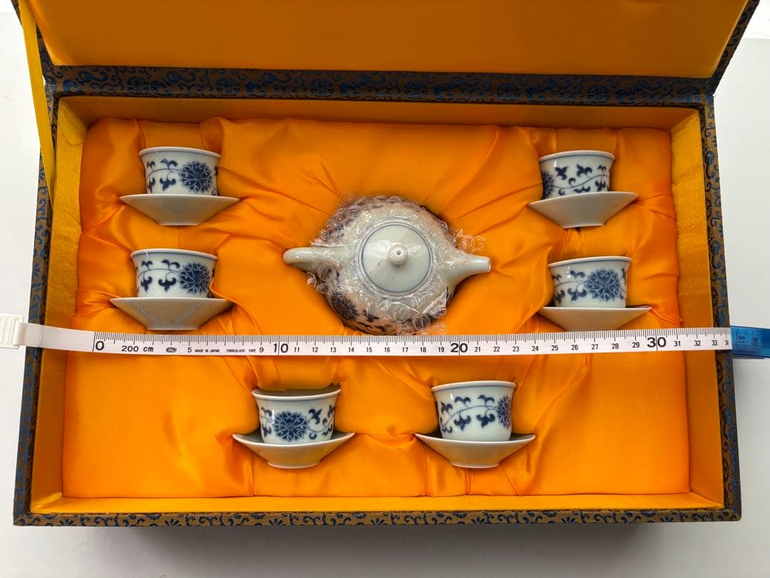 【未使用】1994年銘有 陸羽茶藝 台湾茶器 青花壺組 廃盤 名品 公式年表掲載