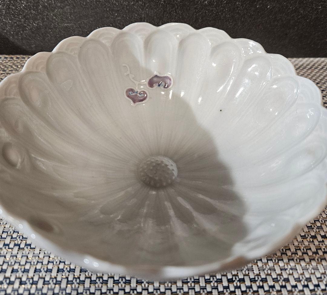 【近代陶芸の巨匠❗】帝室技芸員　板谷波山 波山銘　白磁　菊形小鉢　菓子鉢　共箱