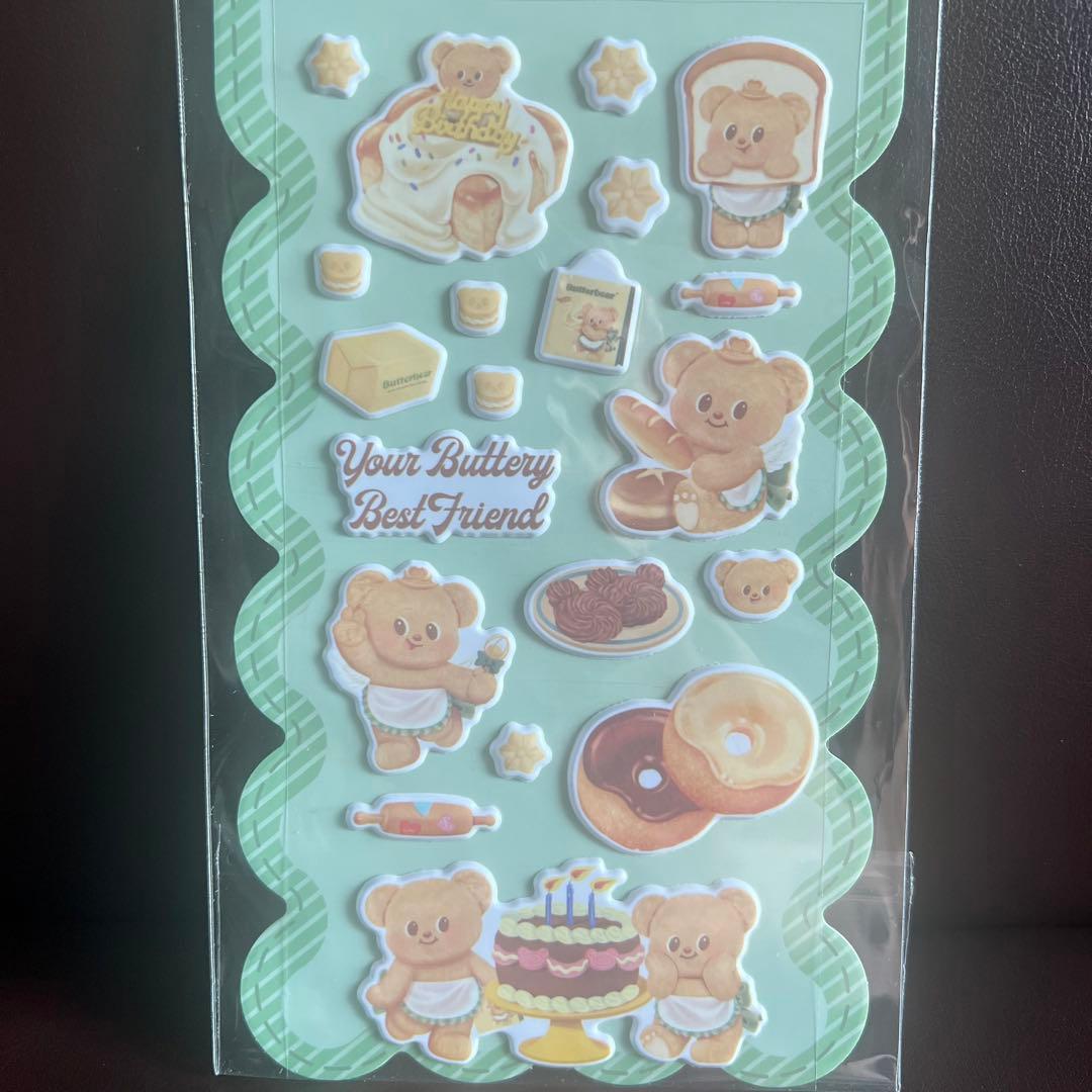 【国内未発売・海外正規品】バターベア　シール　2枚セット　ぷっくりシール