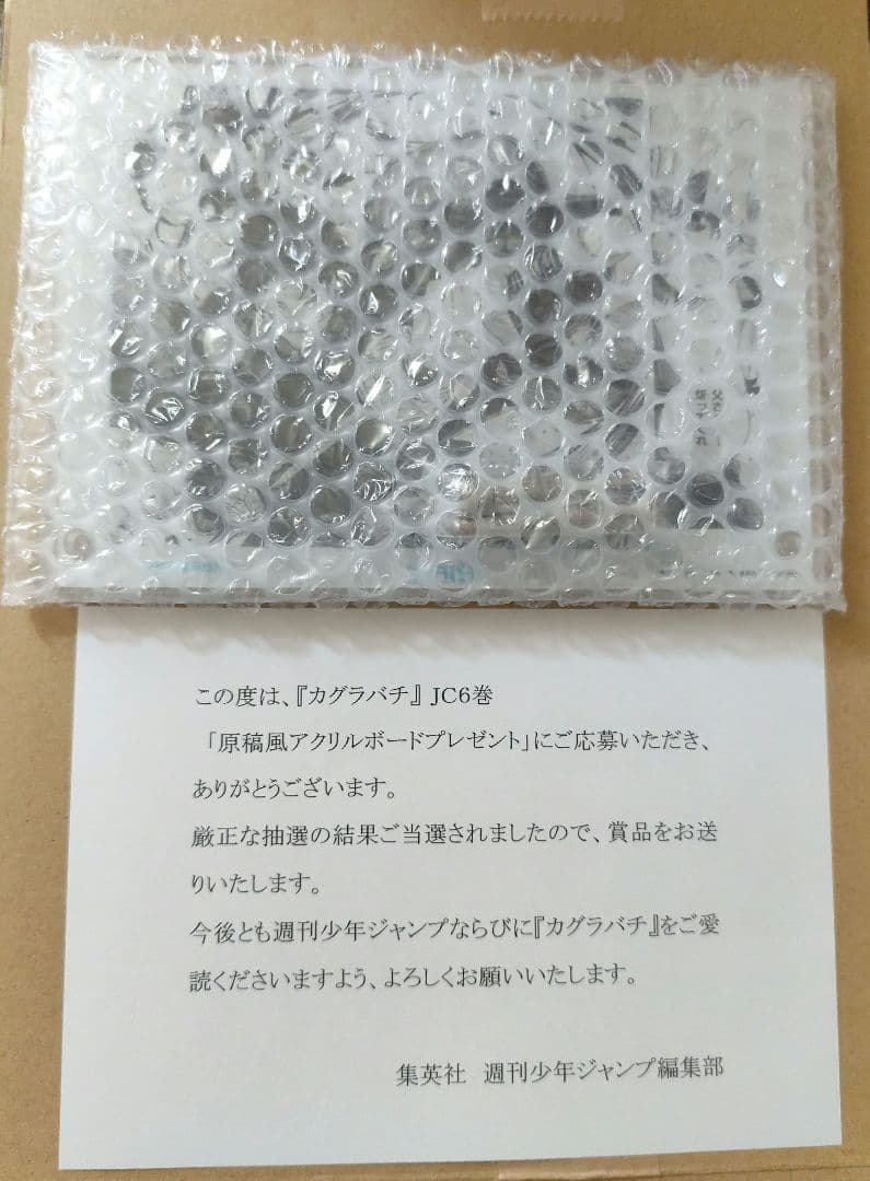 カグラバチ ゼブラック 当選品 応募 原画 アクリルボード