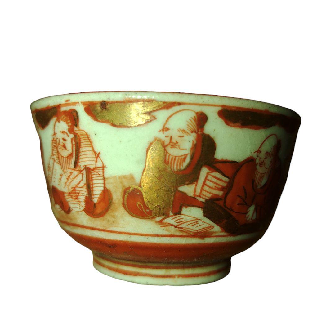 赤絵古九谷焼　煎茶茶器セット　骨董