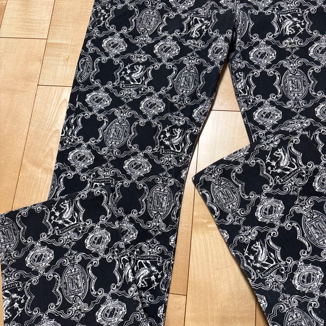 最終値下げ★カールカナイゴルフ　総柄パンツ　/XXL90cmストレッチ　黒