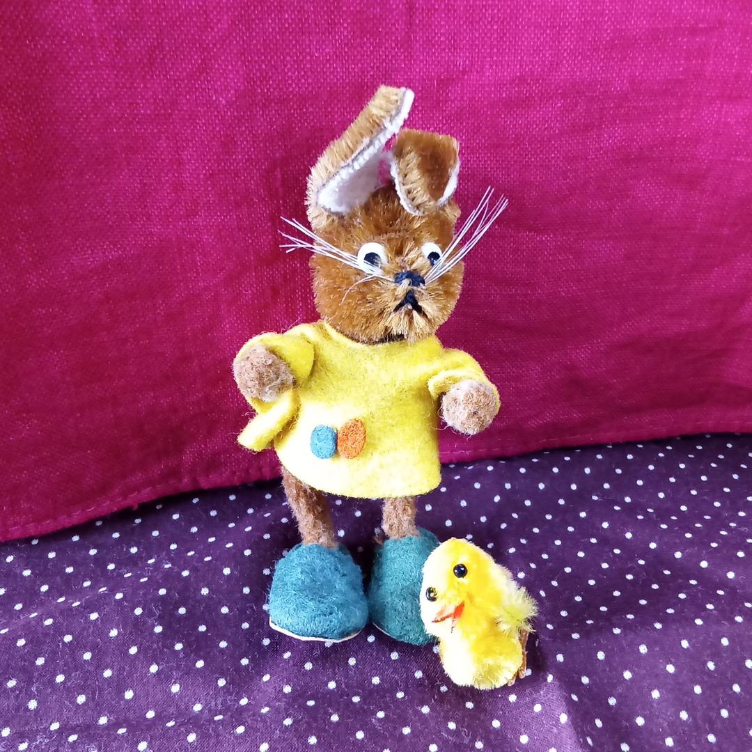 うさぎドイツシュコー☆テディベアschucoラビットミニチュアビンテージひよこ