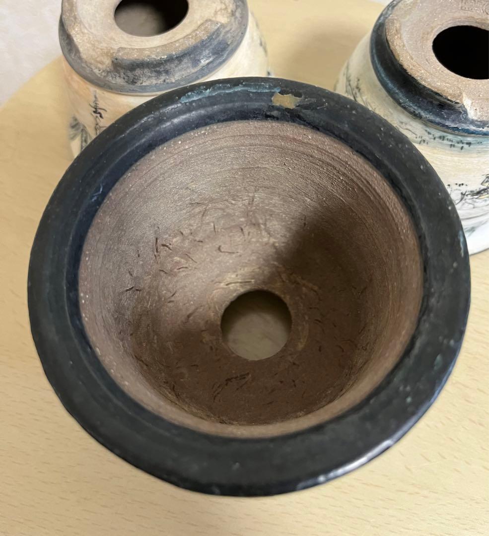 陶翠作　東海道五拾三次画　盆栽鉢