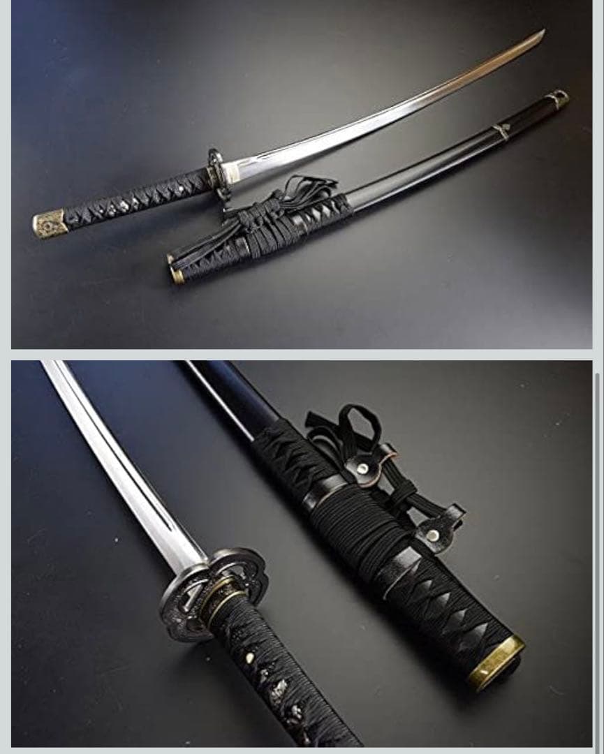 【新品】美術刀剣　模造刀　山本勘助拵え（黒鞘）武田信玄の伝説的軍師　稽古　舞台