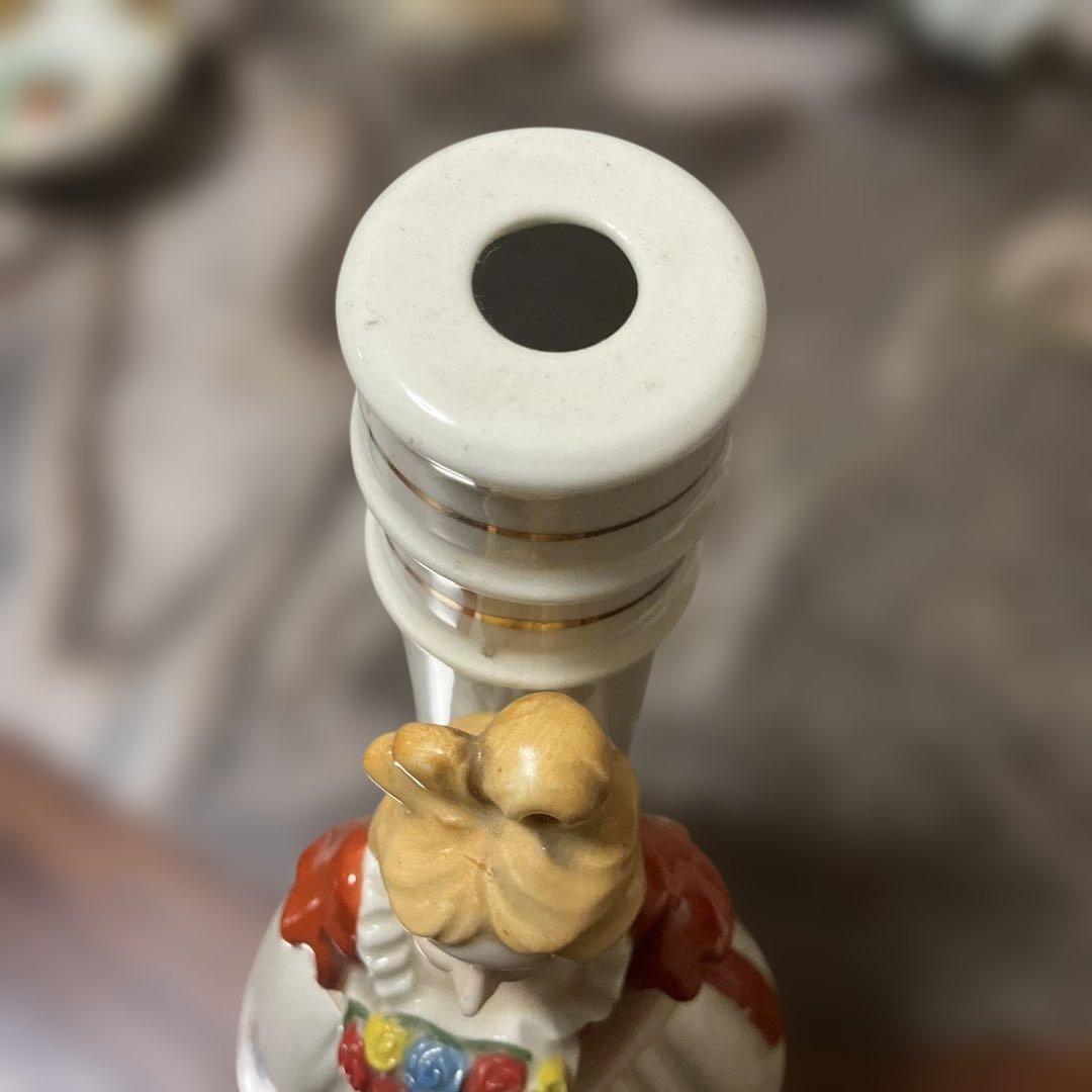 陶器製灯の台座、女性のフィギュア オキュパイドジャパン