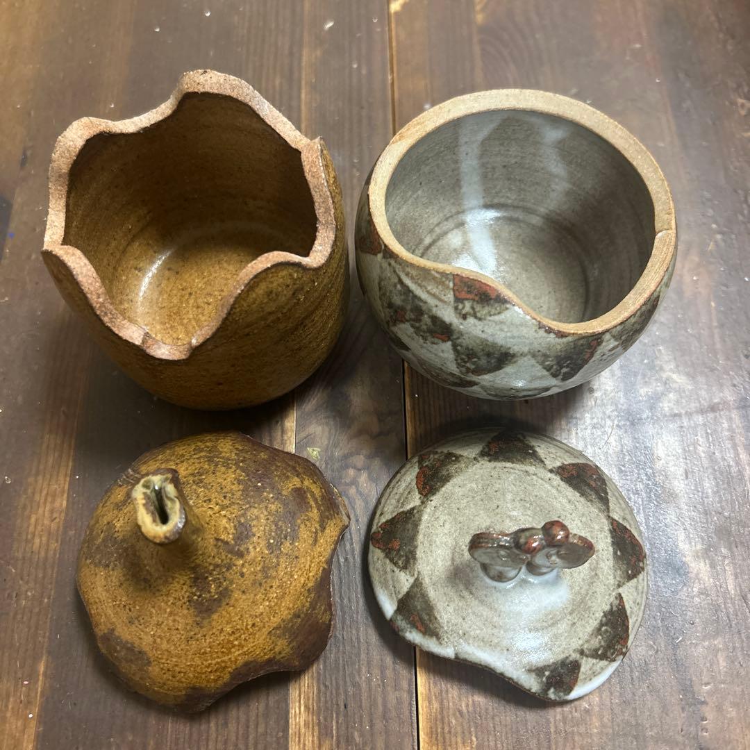 作家　陶芸作家　工芸品　蓋物　茶道具　シュガーポット　小物入れ