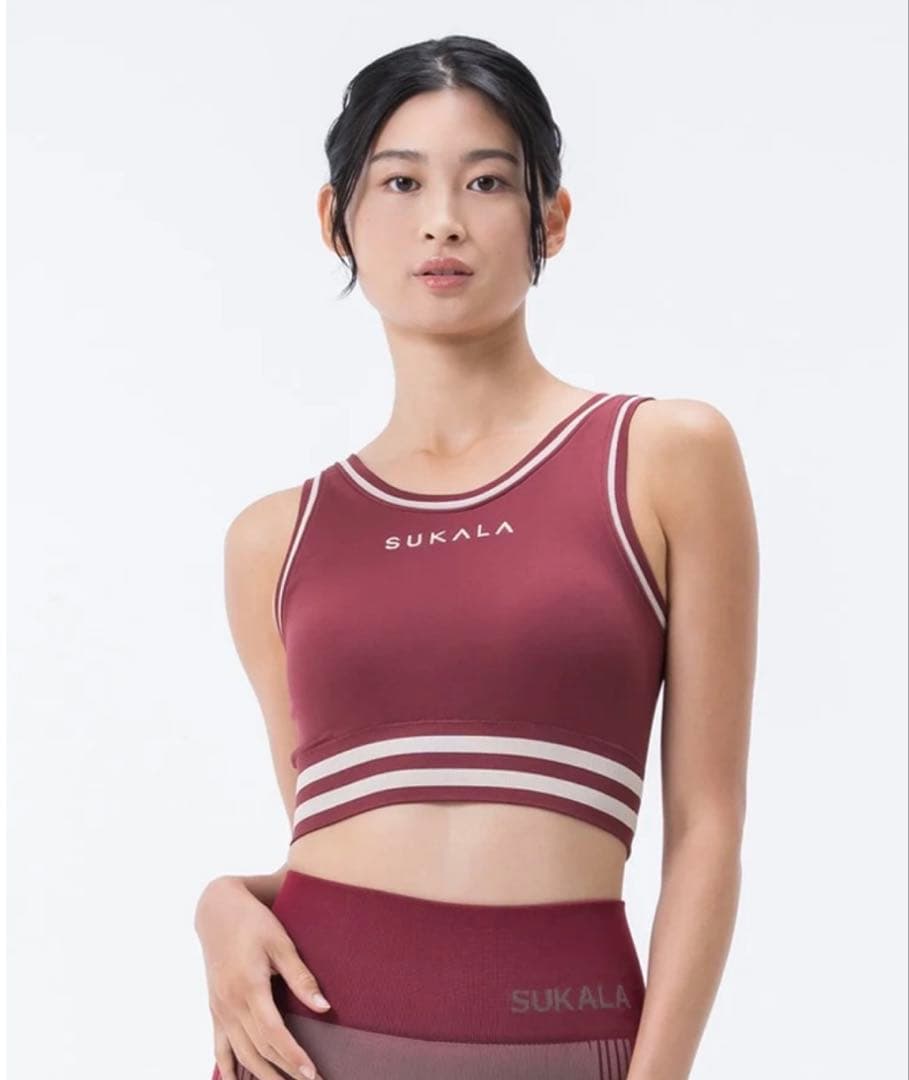 Lサイズ【SUKALA】ブラトップ付きカレッジVネックプルオーバー