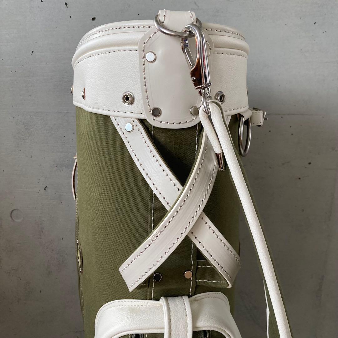 定価97900円⛳️極美品 木の庄帆布 クロスハンドルキャディバッグ グリーン