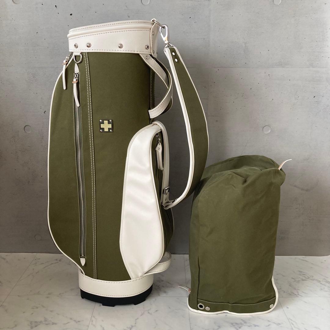 定価97900円⛳️極美品 木の庄帆布 クロスハンドルキャディバッグ グリーン