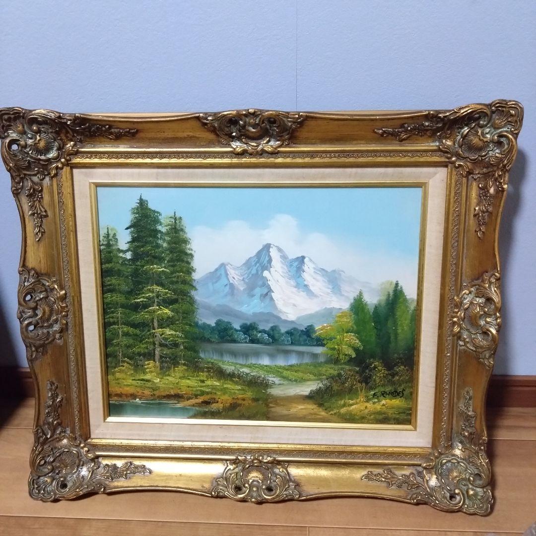 《値下げOK》F.RHODES作 油彩画/風景画 直筆サイン入　額装