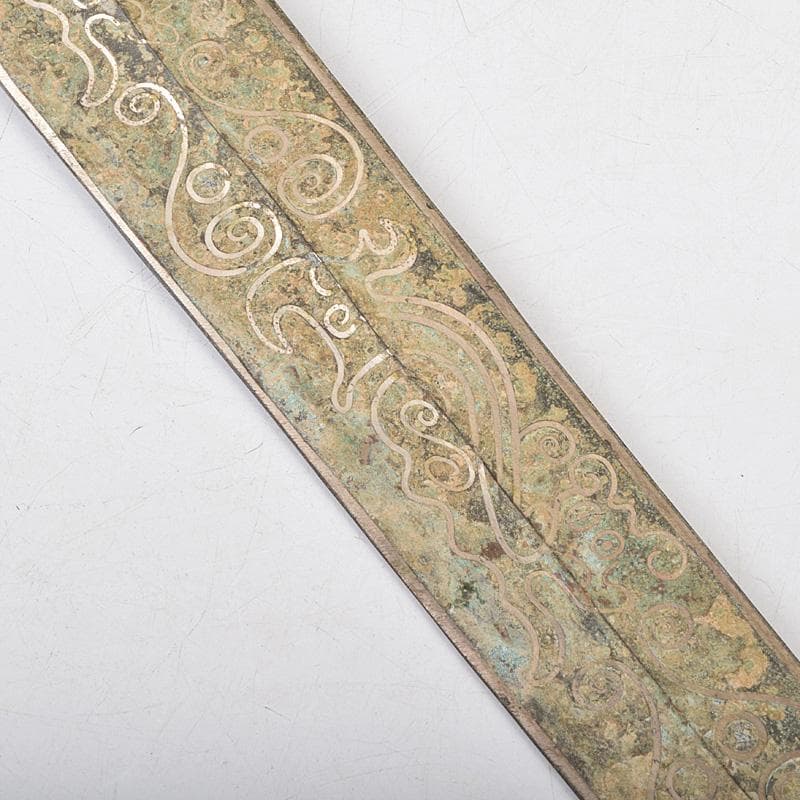 中国　古銅青銅　象嵌唐草文　銅剣　長さ約64.5㎝　M　9201