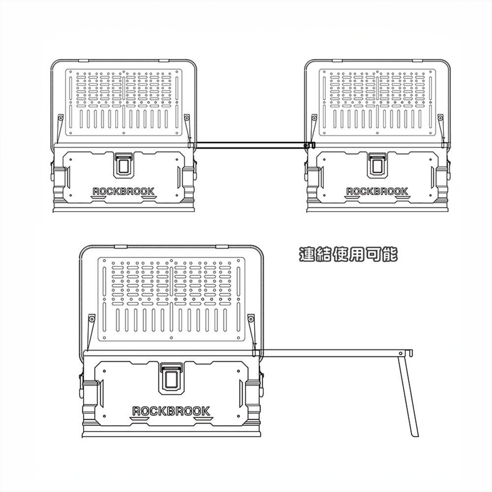 アルミマグネシウム コンテナ カスタムフルセット 50L (ブラック)