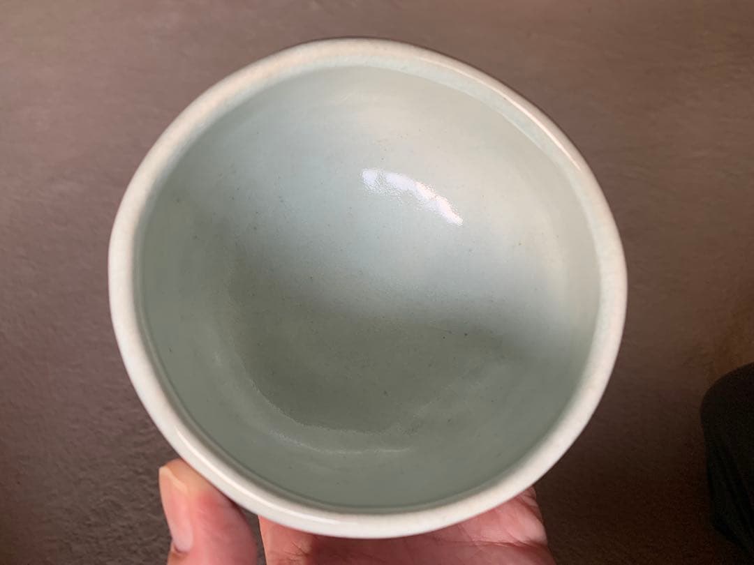 無形文化財 宇野宗甕 薄青磁 茶碗