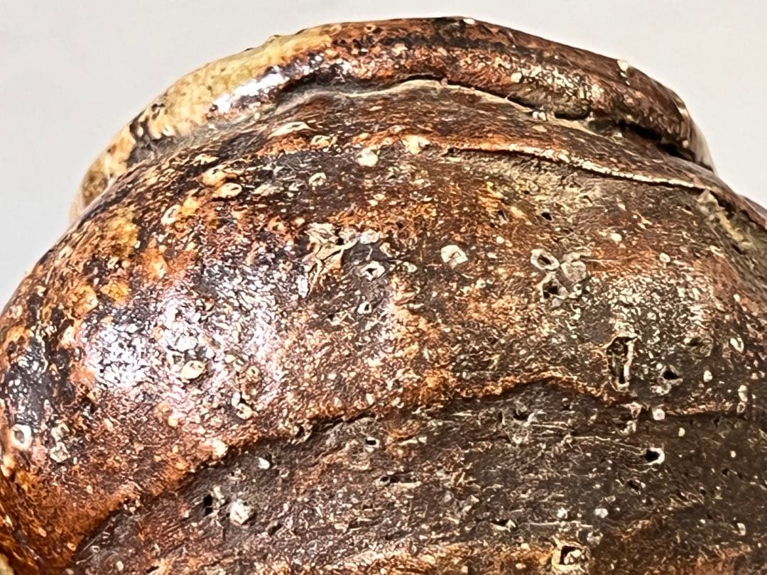 DT693 茶道具 古信楽 「姥ヶ餅」 掛花生 壷 在印