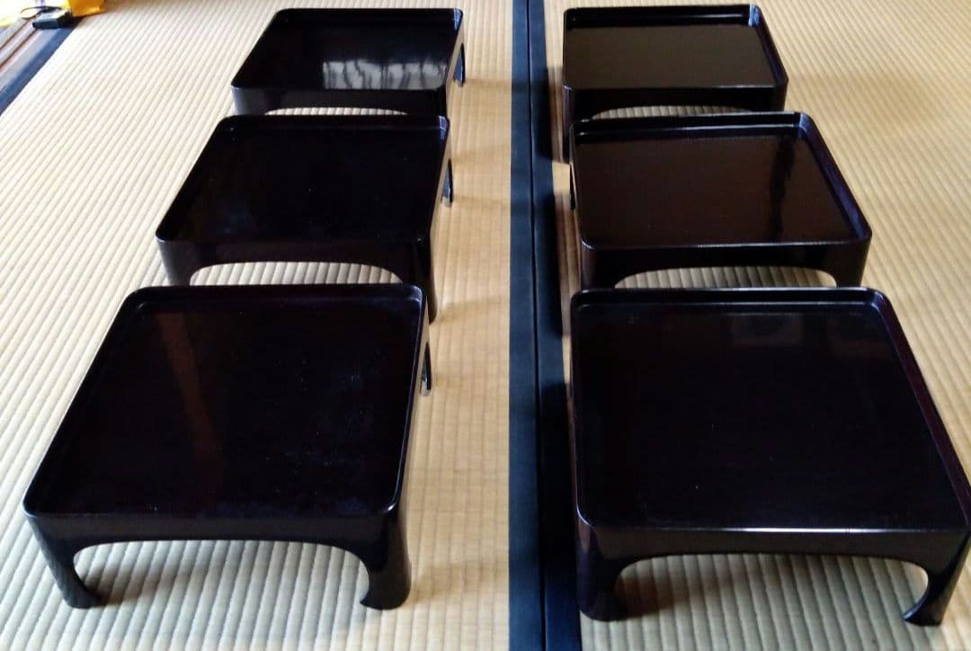 【骨董】足付き膳　10膳　 漆器　漆塗り　木製