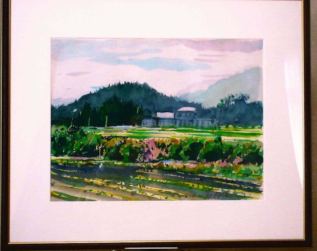 風景 水彩画 フレーム付き F6サイズ 原画