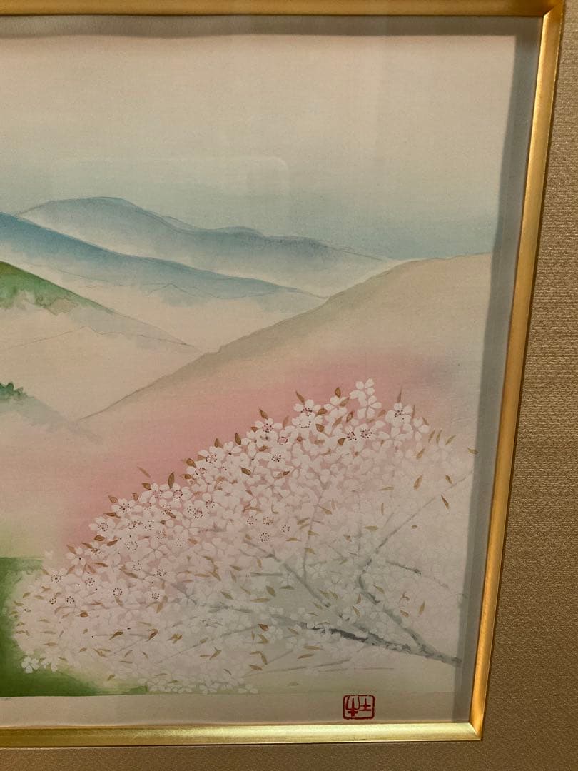 奥村土牛　「吉野」　木版画　落款・エディション・作品証明シール有り