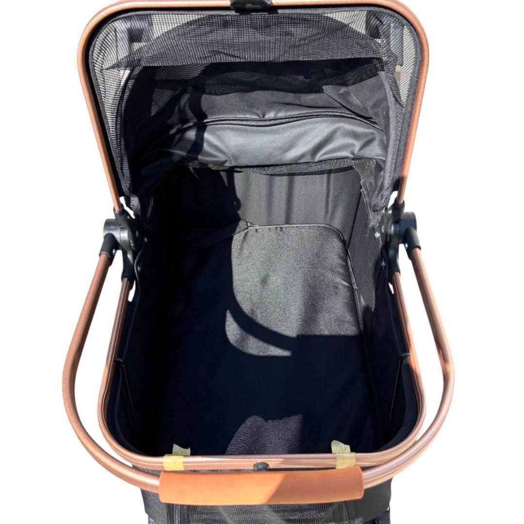 【美品】 ペットカート 2way 折りたたみ 軽量 輪止め ブレーキ付