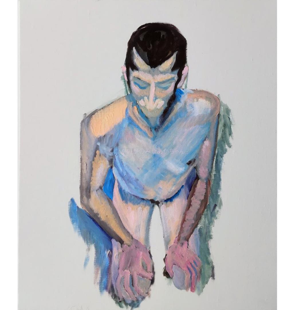 38×46㎝「リアルあかちゃん。２」油彩・原画・F8