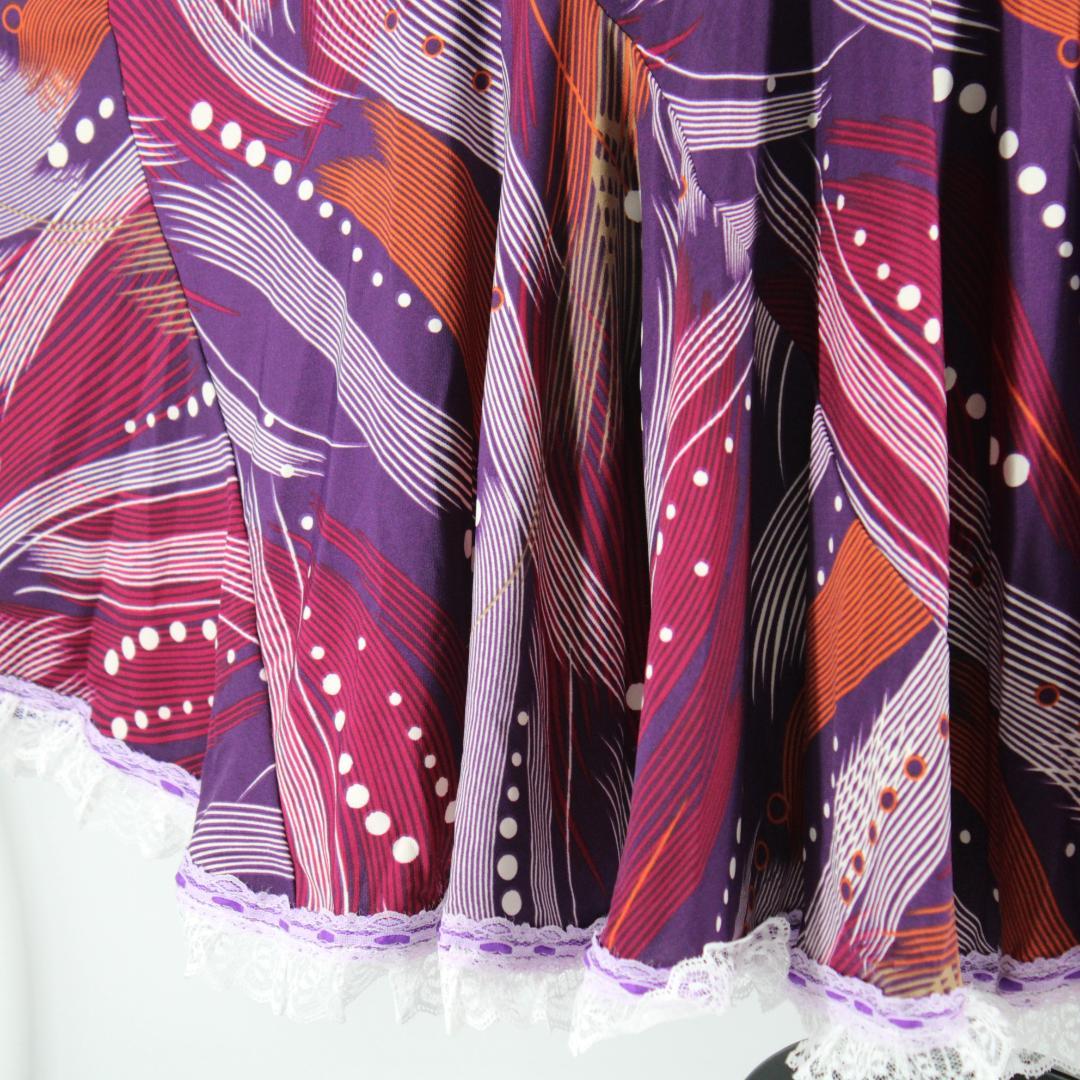 【美品 フラメンコ衣装】パープル ファルダ スカート ボランテ フリル 紫