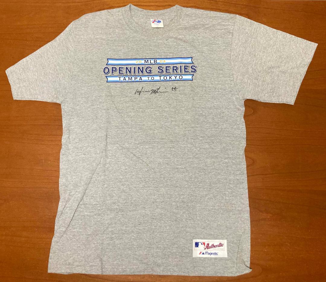 松井秀喜氏・直筆サイン入り！2004年東京ドームMLB開幕シリーズ特製Tシャツ！