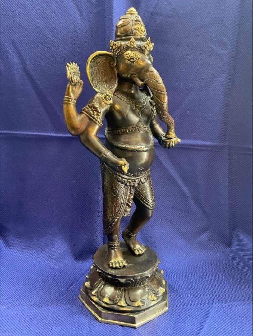 特大　ガネーシャ像　風水置物　ブロンズ　真鍮　アンティーク☆