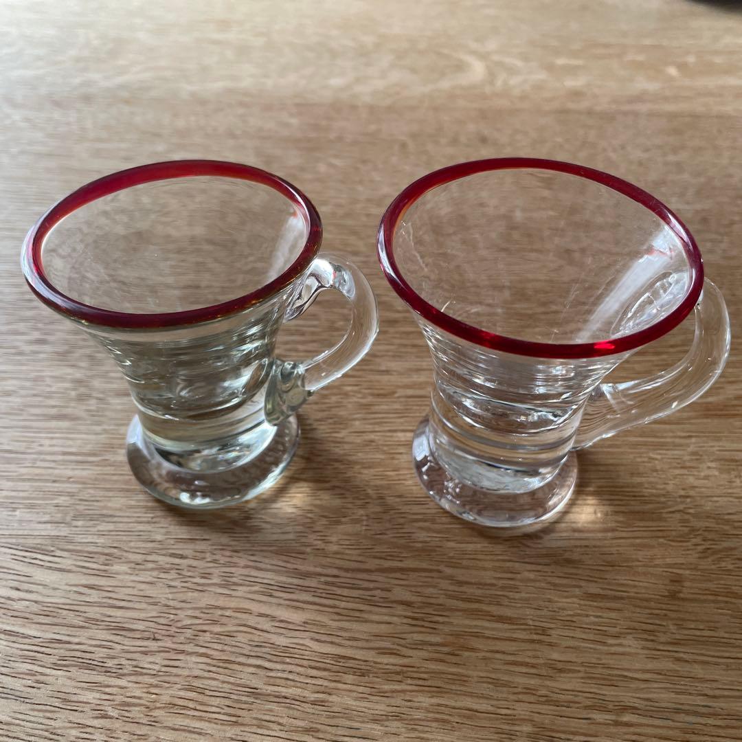 アイスクリームコップ　氷コップ　手吹きガラス　アンティーク　骨董　大正昭和