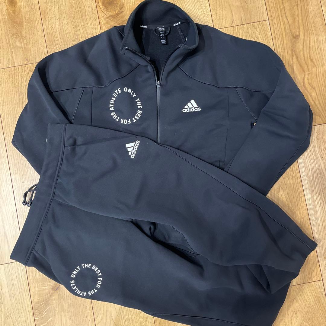 adidas ブラック ジャージ上下セット L