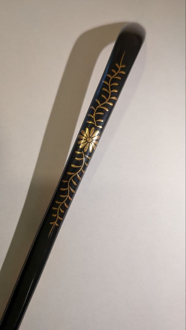 即中斎利写茶杓『夏山』嵯峨宝筐院竹似　小楠公六百年記念　菊唐草蒔絵　二重箱