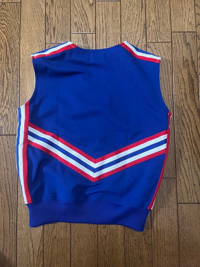 高校チアリーディングウェアセット（青・白・赤）