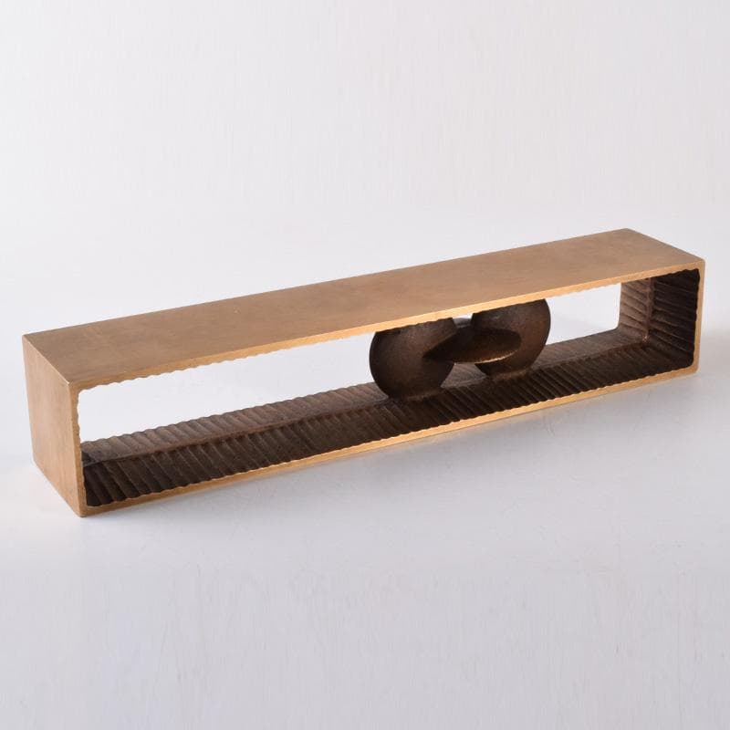 書道具　西村純一作　鋳銅　文鎮　銘「雫」　共箱　V　7339