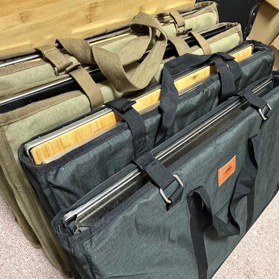 【全30点豪華セット】フィールドラック　テーブルセット　八角形 ステンレス 竹製