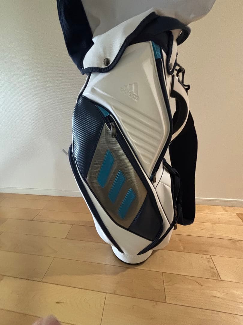 adidas キャディバッグ ホワイト/ブルー