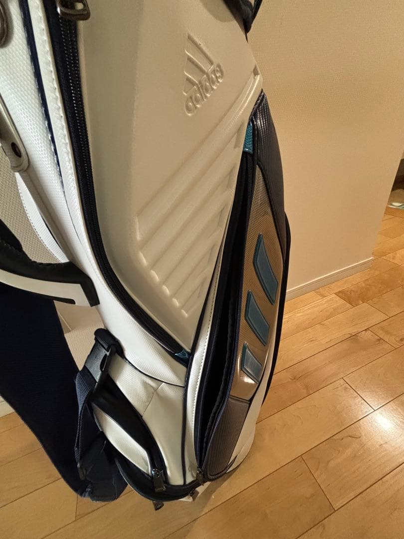 adidas キャディバッグ ホワイト/ブルー